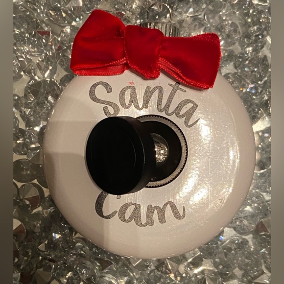 3"Santa Cam White Disc Ornament & Letter From North Pole,real lens, Personalized - Picture 3 of 5